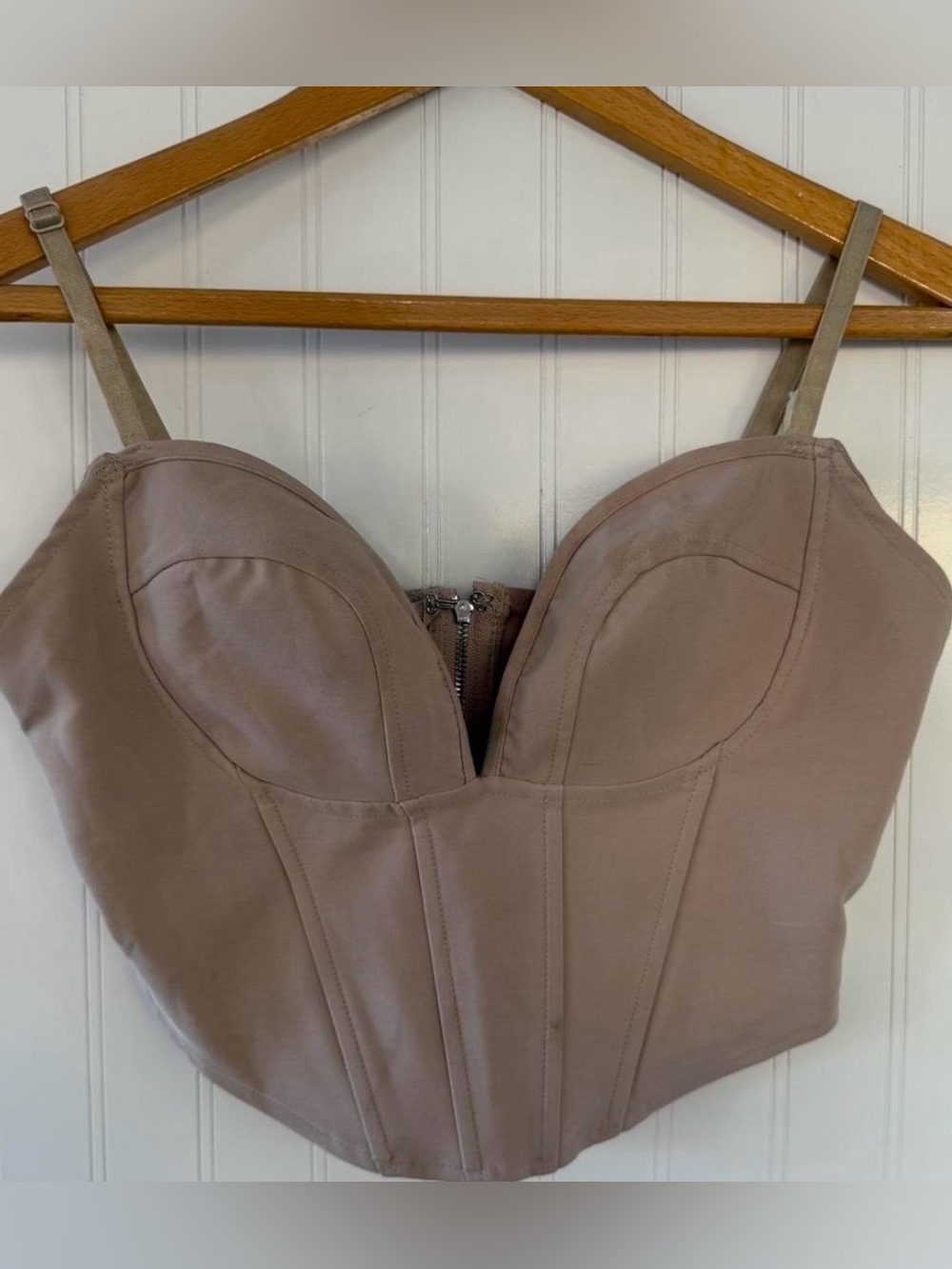 Longline Bustier Bra in Taupe - Structured Women's Intimates